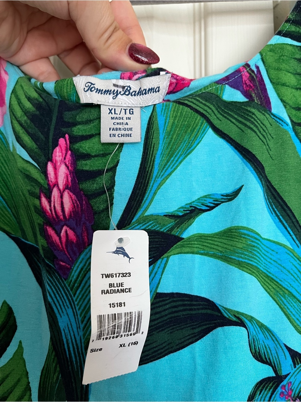 Tommy Bahama Aqua Tropical Floral Maxi Dress - Picture 3 of 4